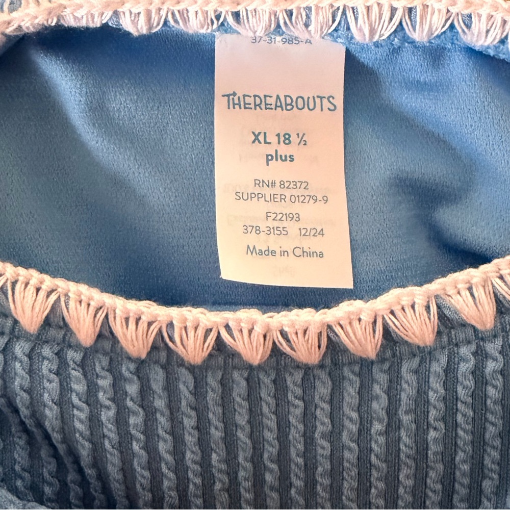 NWT Thereabouts Big Girls 2-PC Blue, Red, White Bikini Set (XL 18.5 Plus) - Picture 5 of 6